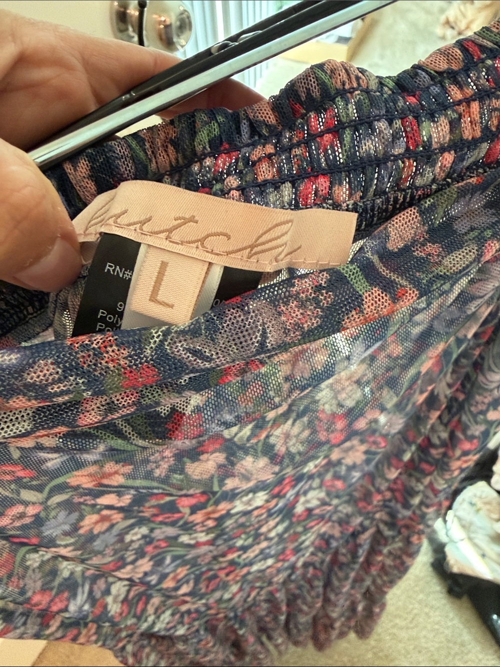 Hutch Navy Maxi Skirt with Pink Floral Print - Picture 4 of 5